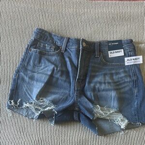 Old Navy Blue Distressed High-Rise Denim Shorts